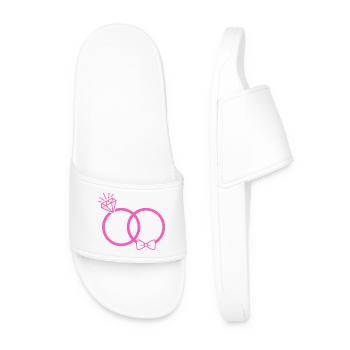 Wedding rings pink - Men’s Pool Sliders - white - Front