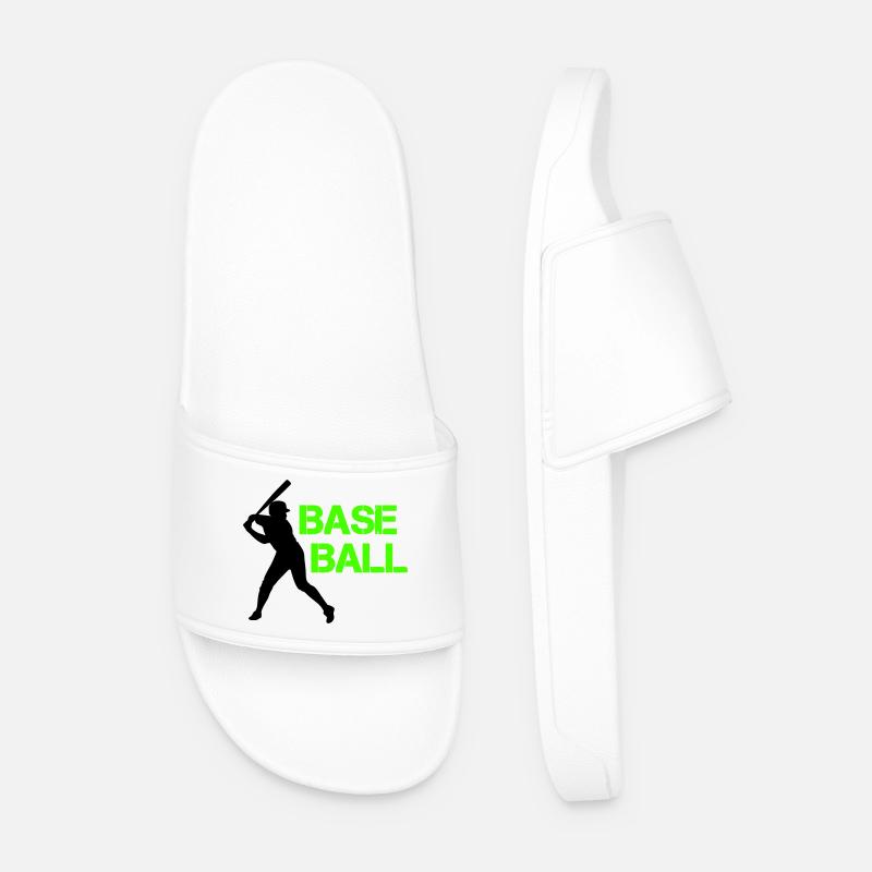 Baseball Neon Grunge Schrift - Männer Badelatschen - Weiß