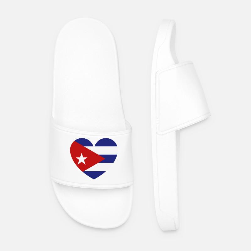 Heart Cuba Flagge - Männer Badelatschen - Weiß