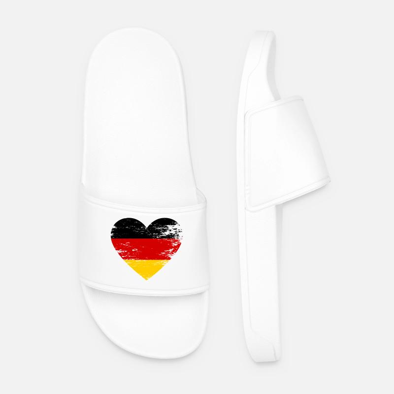 Heart Flag Germany - Men’s Pool Sliders - white
