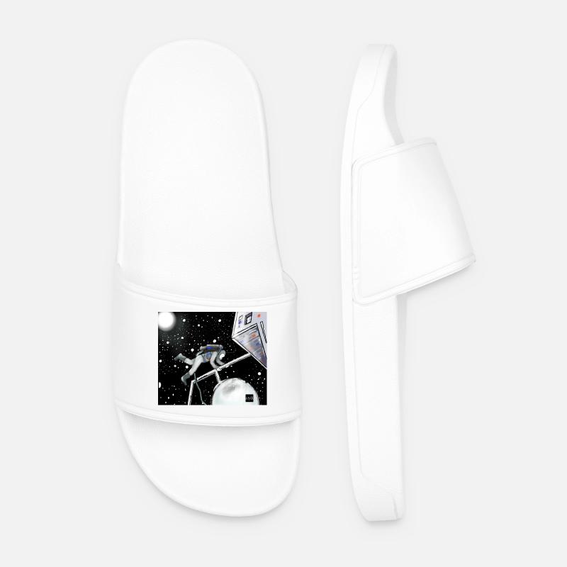Space Explorer in Orbit - Men’s Pool Sliders - white