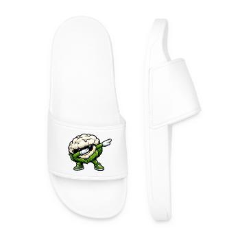 Dabbing Blumenkohl Gemüse Vegan Design - Männer Badelatschen - Weiß - Vorne
