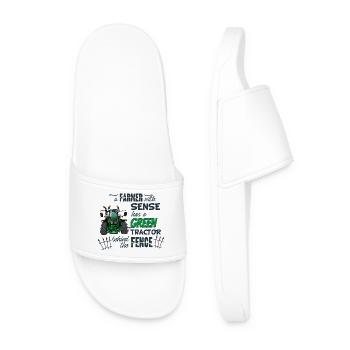 0175_A_Farmer_with_sense - Men’s Pool Sliders - white - Front