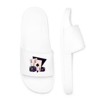 Impression de poker néon Ace - Claquettes Homme - blanc - Devant