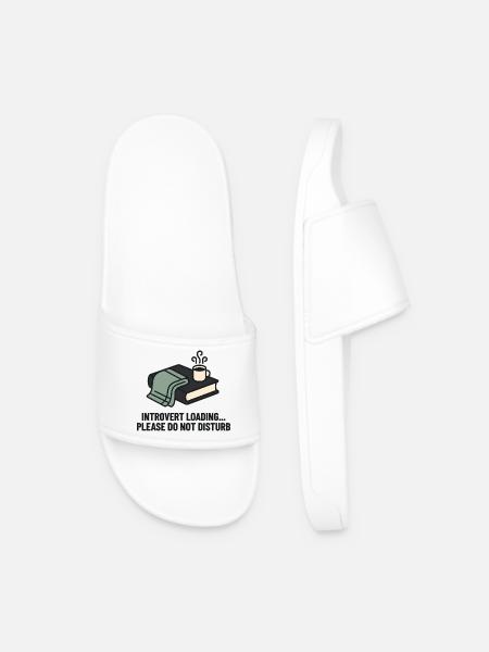Introvert Loading Cozy Reading Mug - Men’s Pool Sliders - white
