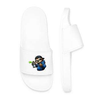 Cool sloth spraying graffiti - Men’s Pool Sliders - white - Front