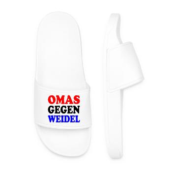 omas gegen weidel - Männer Badelatschen - Weiß - Vorne