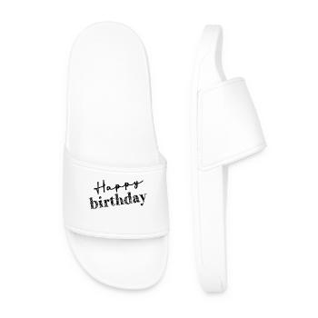 ALLES GUTE ZUM GEBURTSTAG, ALLES GUTE ZUM GEBURTSTAG, GEBURTSTAG, GEBURTSTAG - Männer Badelatschen - Weiß - Vorne