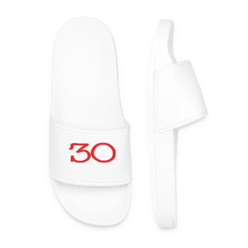 30. 30 ANS. 30e ANNIVERSAIRE. ANNIVERSAIRE 30 ANS. - Claquettes Homme - blanc - Devant