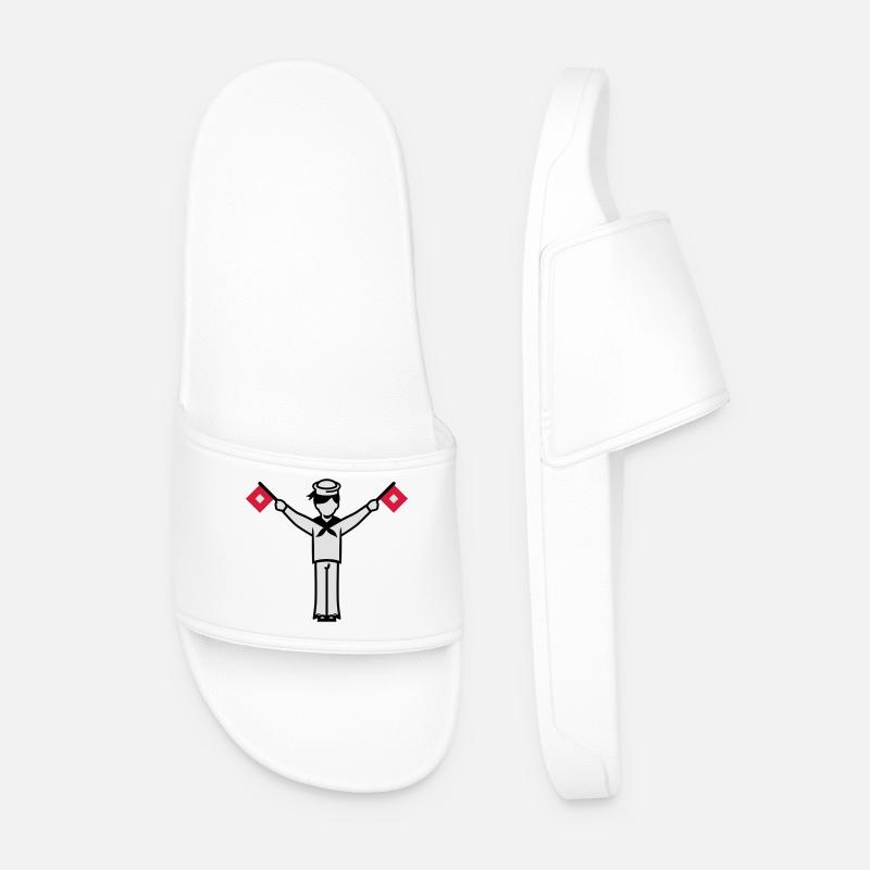 Sailor U Winker alphabet - Men’s Pool Sliders - white