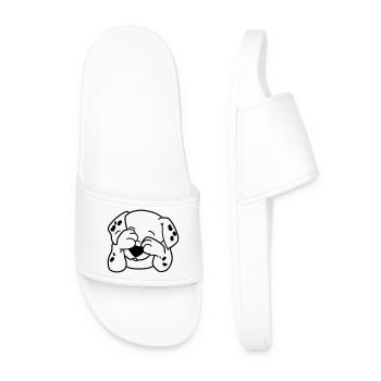 cute dog - cute animal - Men’s Pool Sliders - white - Front