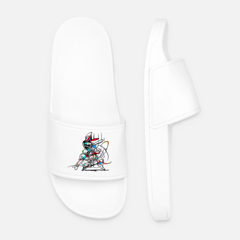 Osterhase/ Abstrakt - Männer Badelatschen - Weiß