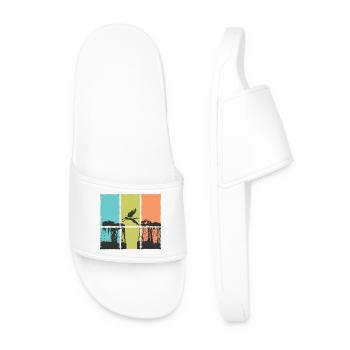 Abstract Art Collection for Coastal Friends - Seagull - Men’s Pool Sliders - white - Front