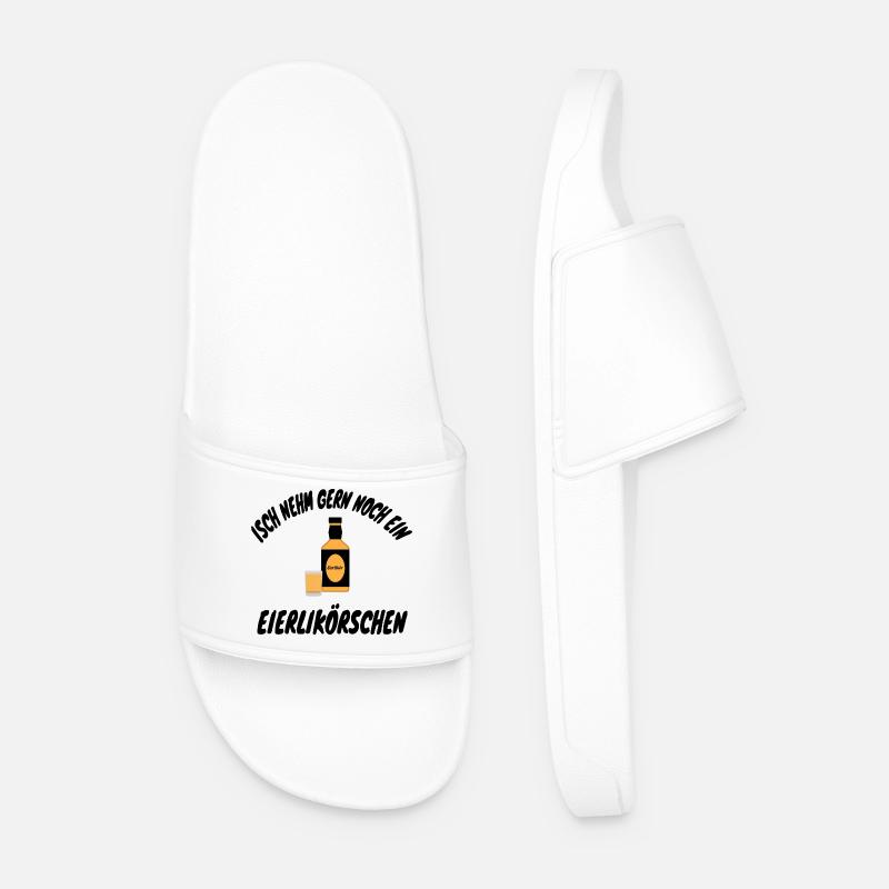 Isch nehm gerne noch ein Eierlikörschen - Men’s Pool Sliders - white
