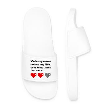 Video games ruined my life - Men’s Pool Sliders - white - Front