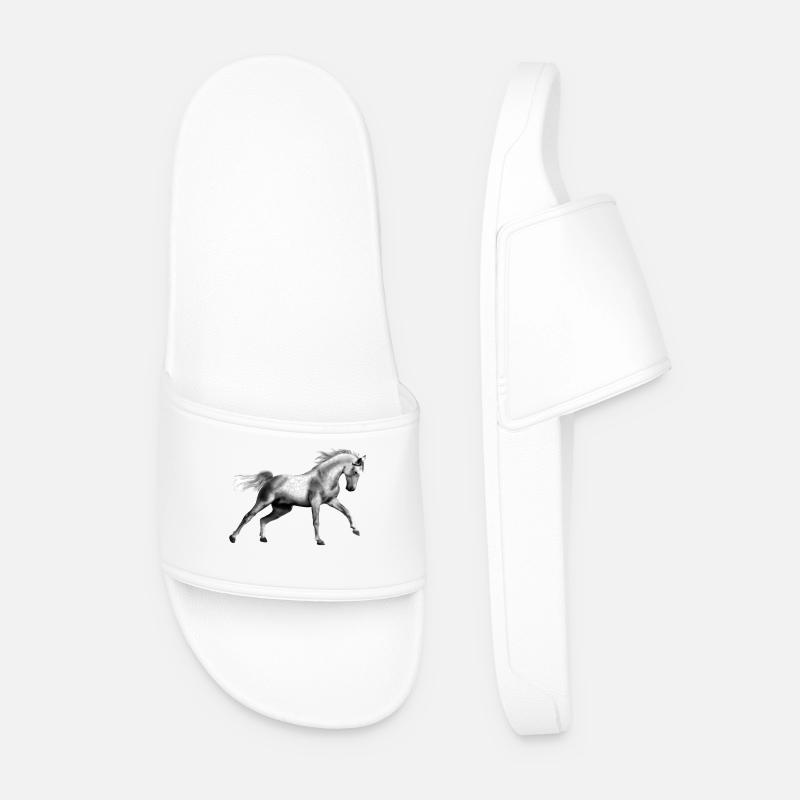 Pferd - Männer Badelatschen - Weiß
