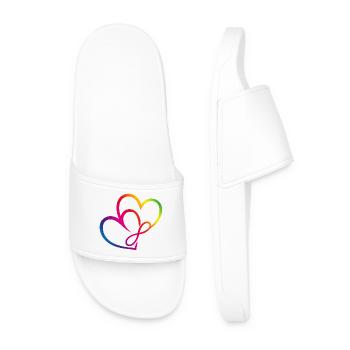 Two Hearts Rainbow Infinity Love CSD LGBT - Men’s Pool Sliders - white - Front
