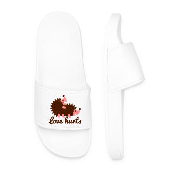 Love Hurts - Men’s Pool Sliders - white - Front