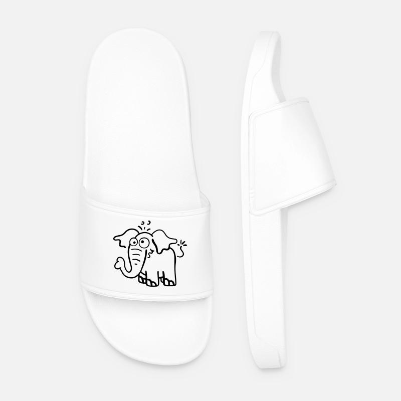 Funny elephant - Men’s Pool Sliders - white