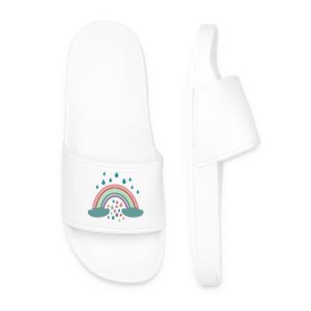 Conception de régenbogen arc-en-ciel heureux - Claquettes Homme - blanc - Devant