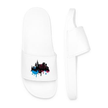 City pochoir art New York City Graffiti - Claquettes Homme - blanc - Devant
