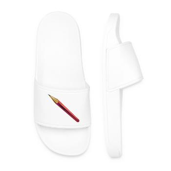Bleistift | pencil | crayon - Männer Badelatschen - Weiß - Vorne