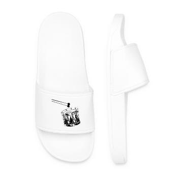 Trommel Schlagzeug - Orchester - I love Music - Männer Badelatschen - Weiß - Vorne