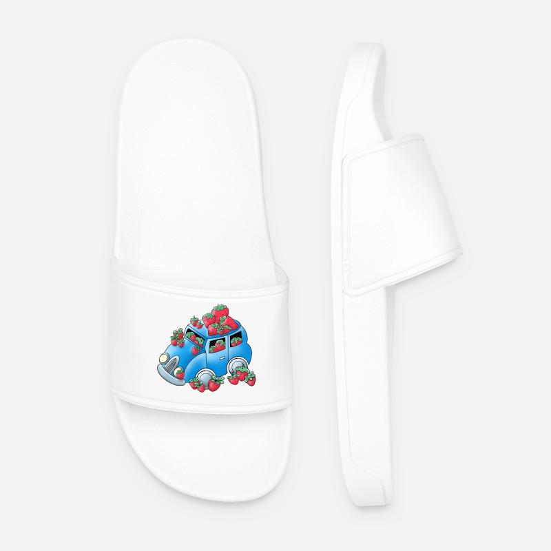 Erdbeermobil - Männer Badelatschen - Weiß