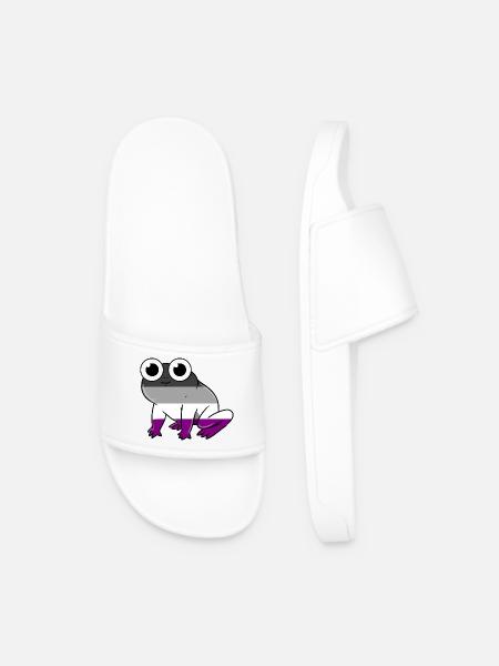 Asexual Frog Asexual - Men’s Pool Sliders - white