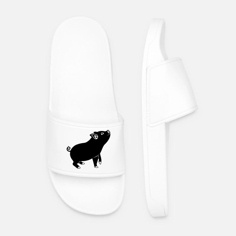 Schweineemblem Schattenbild - Männer Badelatschen - Weiß