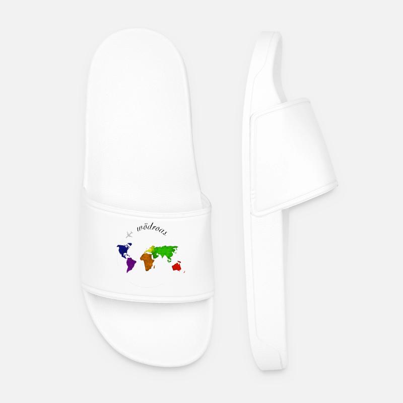 Wödroas - Weltreise, Austrian dialect - Men’s Pool Sliders - white