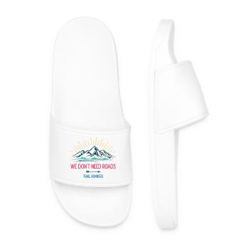 Nous n’avons pas besoin de routes. Coureurs de trail - Claquettes Homme - blanc - Devant