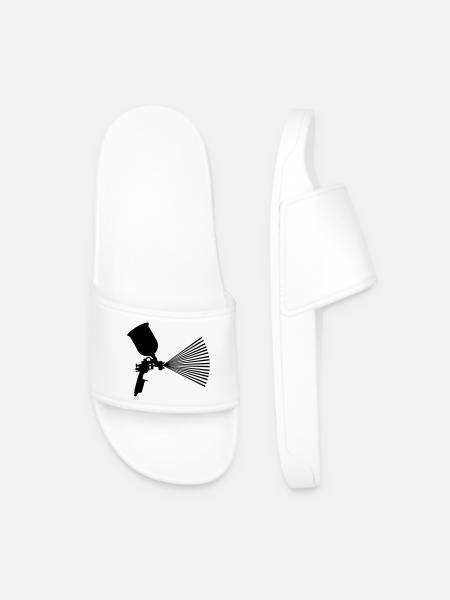Spray paint with jet - Men’s Pool Sliders - white