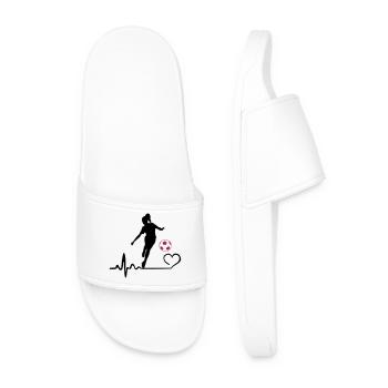 Battement de cœur de footballeur - Claquettes Homme - blanc - Devant