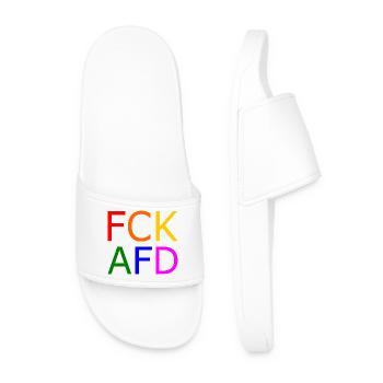Fck afd - Männer Badelatschen - Weiß - Vorne
