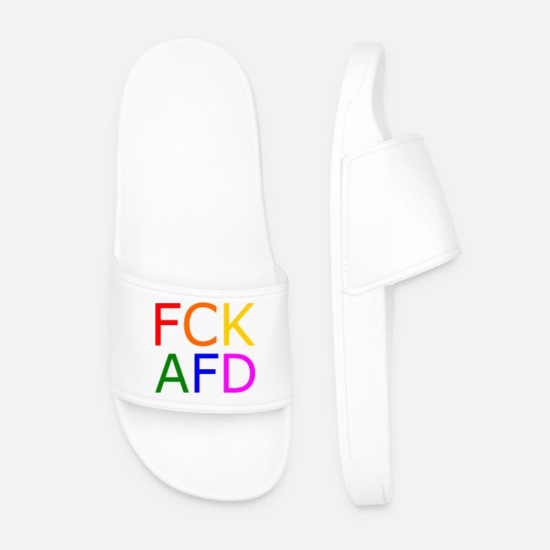 Fck afd - Männer Badelatschen - Weiß
