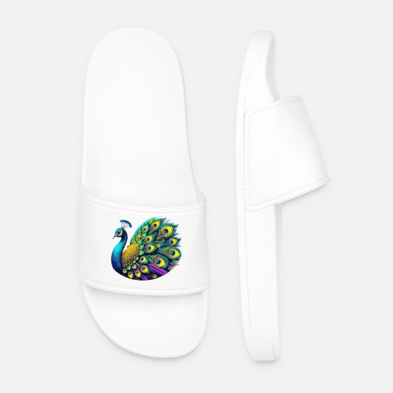 Pfau - Männer Badelatschen - Weiß