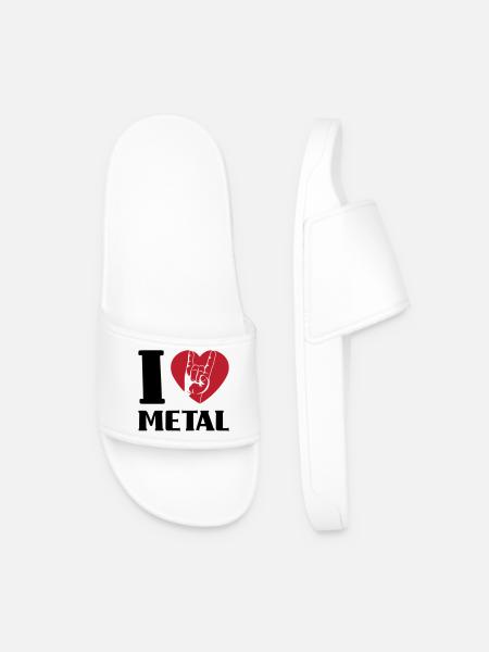 I love metal - Men’s Pool Sliders - white