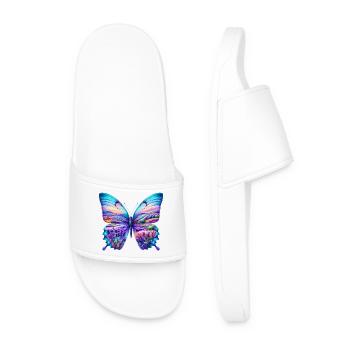 Butterfly flowers lavender field fields provence - Men’s Pool Sliders - white - Front