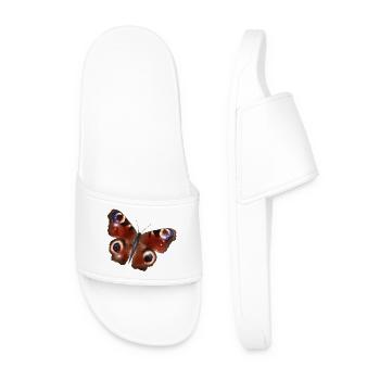 magnifique papillon paon - Claquettes Homme - blanc - Devant