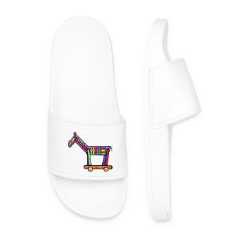 Pferd Pferde Pony Kind Kinder Weihnachtsgeschenk - Männer Badelatschen - Weiß - Vorne