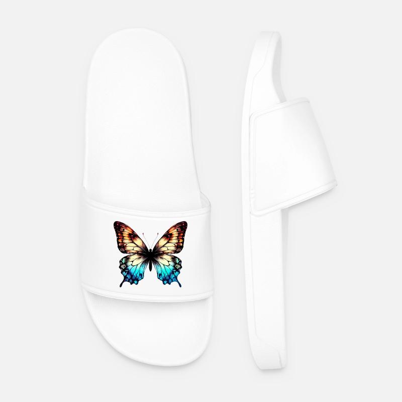Schmetterling - Männer Badelatschen - Weiß