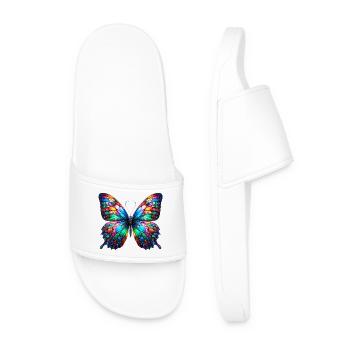 Schmetterling - Männer Badelatschen - Weiß - Vorne