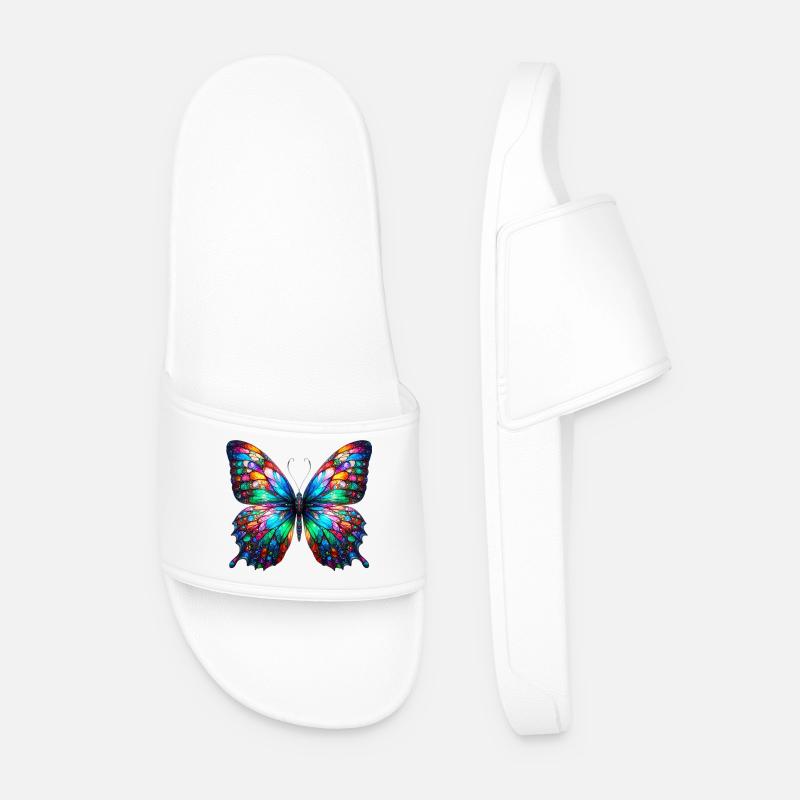 Schmetterling - Männer Badelatschen - Weiß