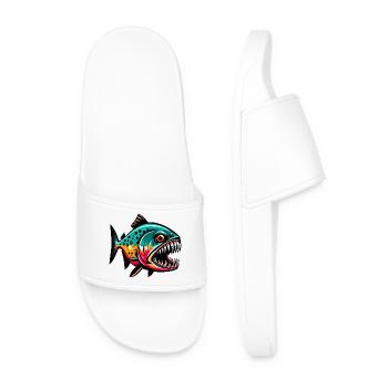 Piranha - Men’s Pool Sliders - white - Front