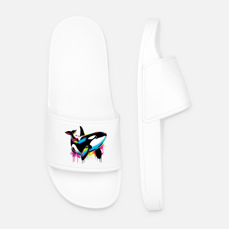 Killer whale - Men’s Pool Sliders - white