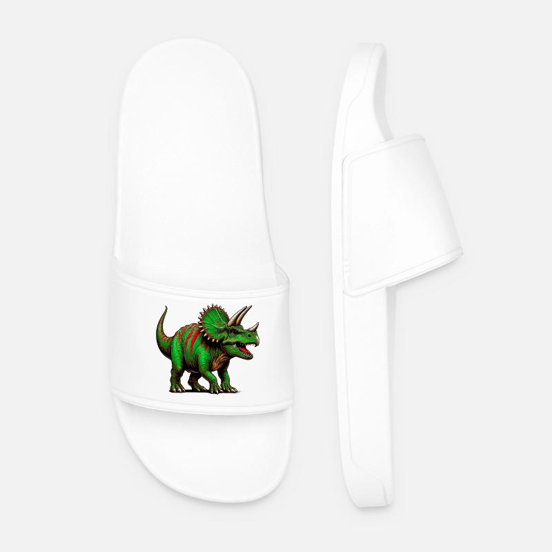 Dinosaur - Men’s Pool Sliders - white