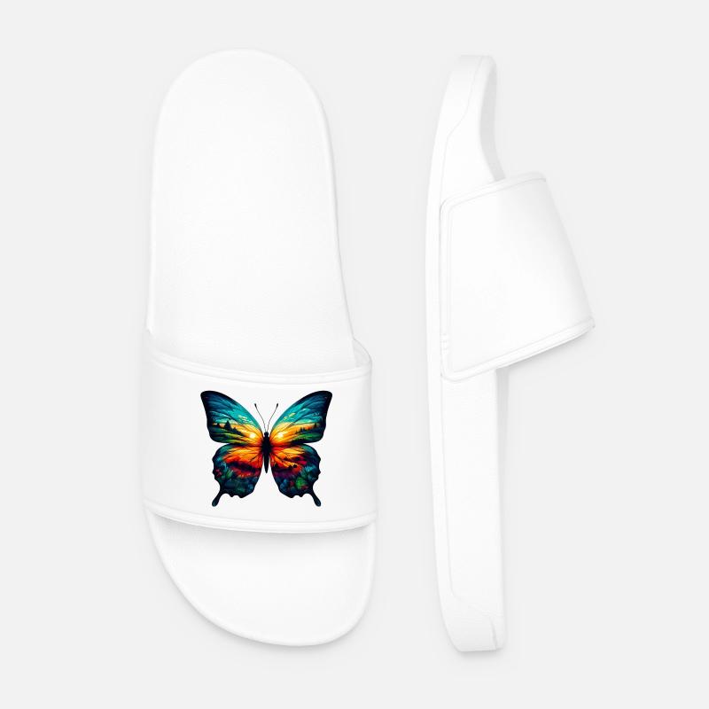 Schmetterling - Männer Badelatschen - Weiß