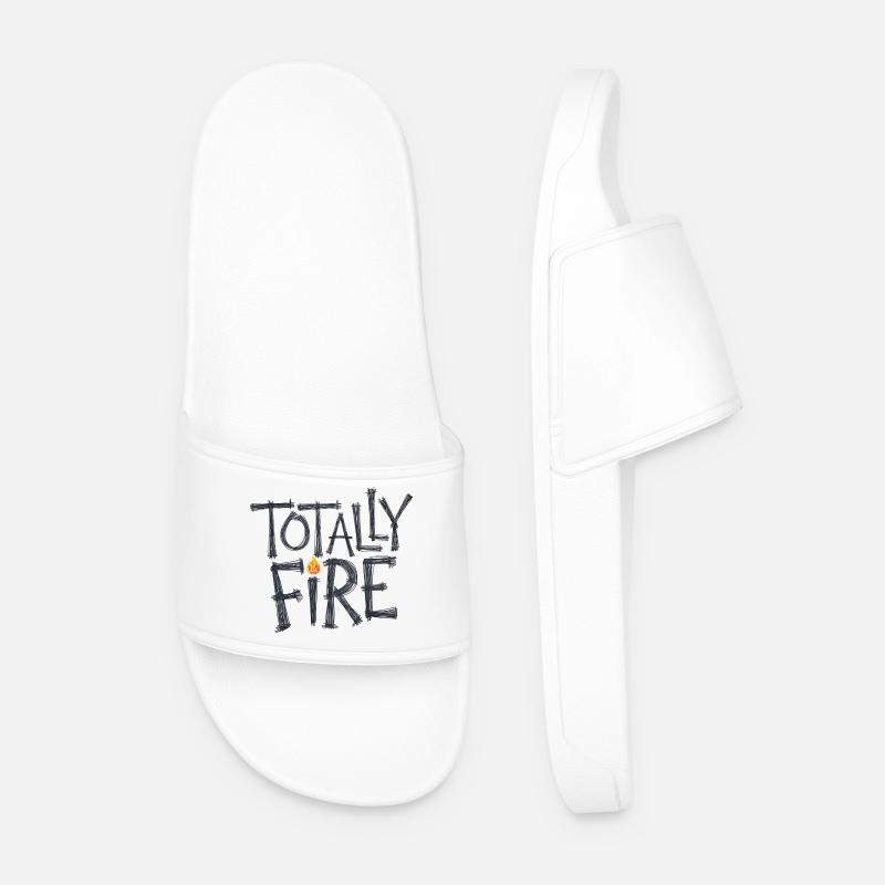 Totally Fire - Men’s Pool Sliders - white