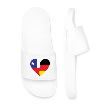 Chile Germany Heart - Men’s Pool Sliders - white - Front